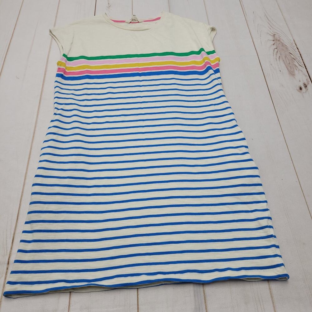 Boden Leah striped T-Shirt dress rainbow popover cotton multicolor stripe - Picture 2 of 8